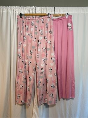 Set of 2 munki munki Pink Snoopy Heart Pajama Pants